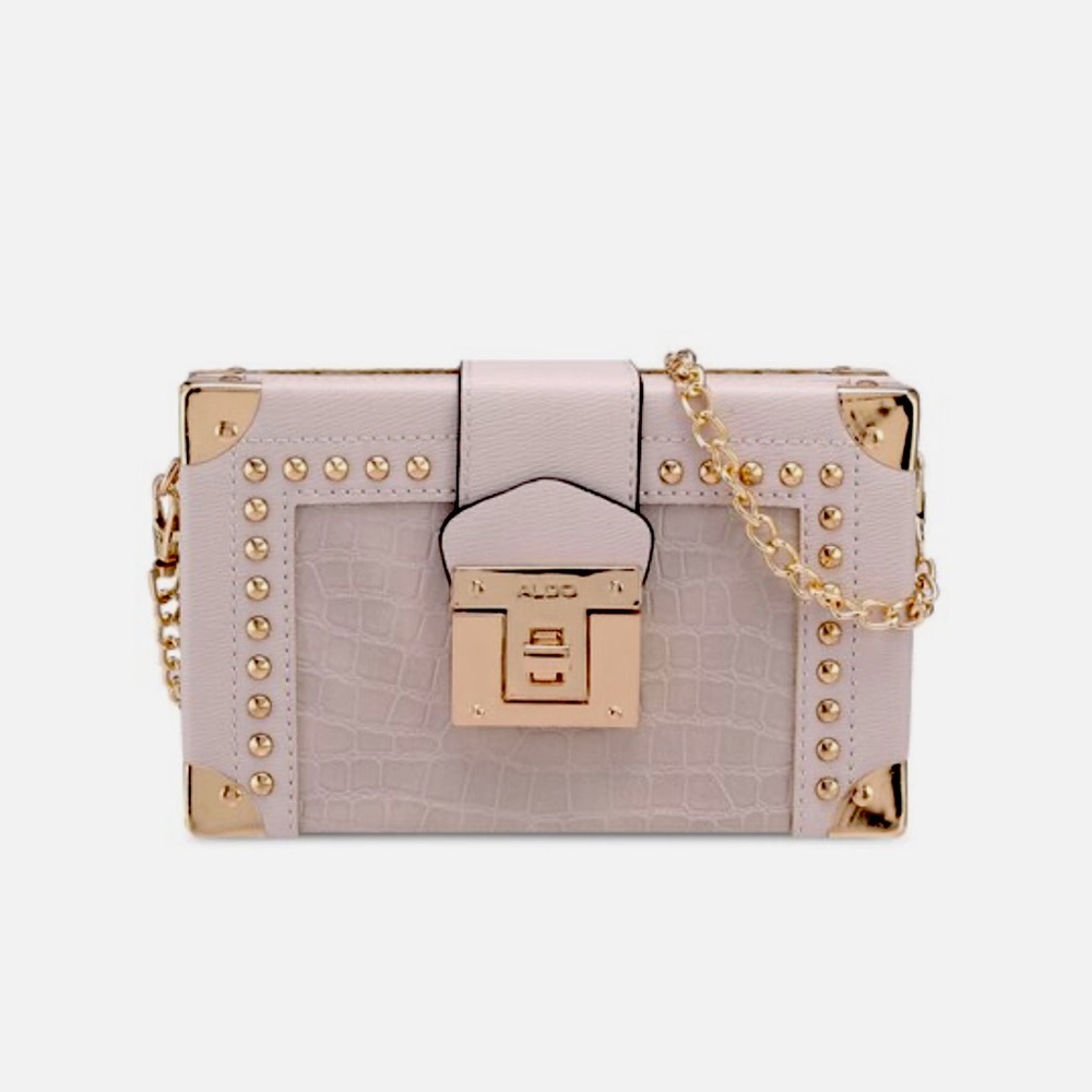 ALDO Grey Dealle Box Clutch - Chain Shoulder bag